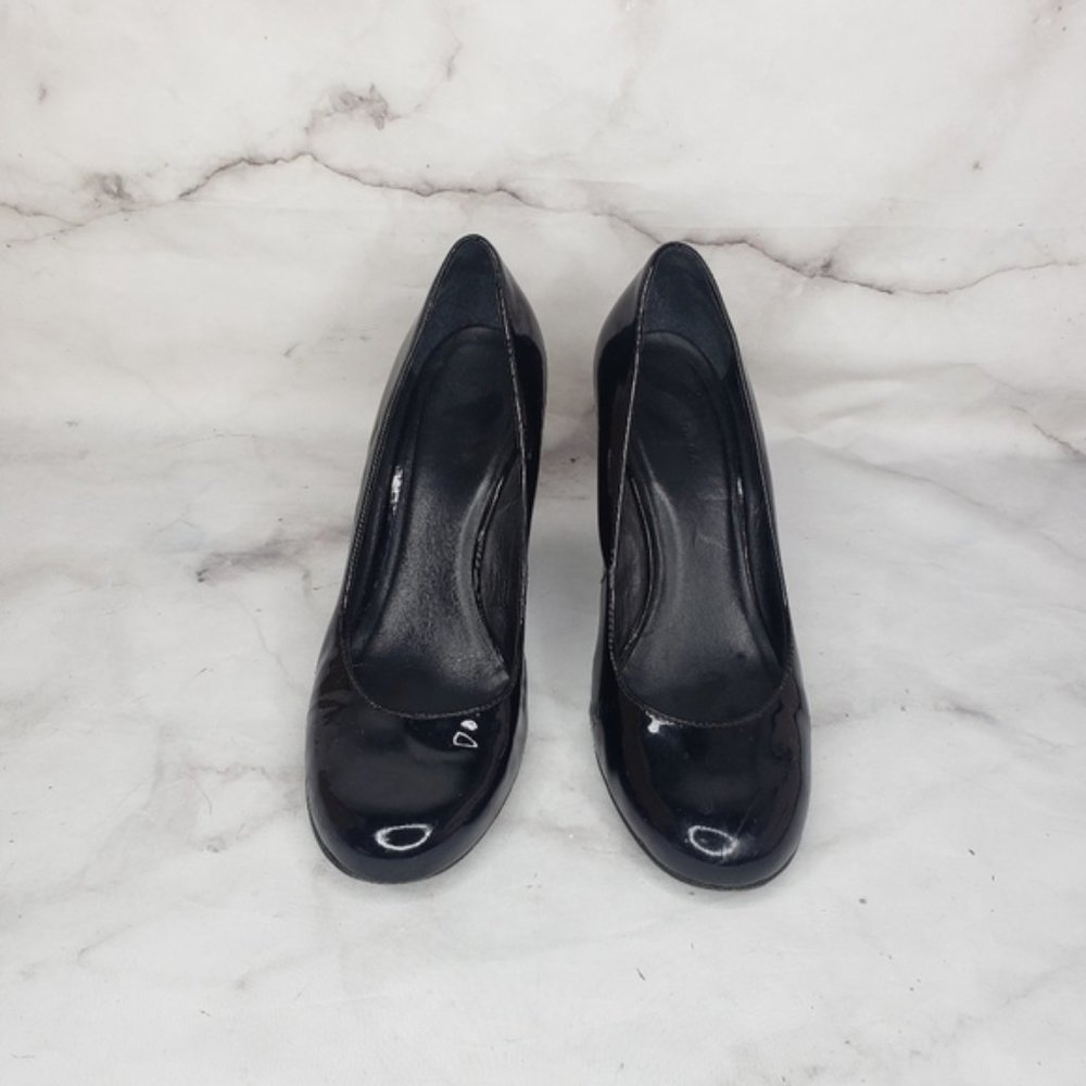 Kate spade patent leather wedges black